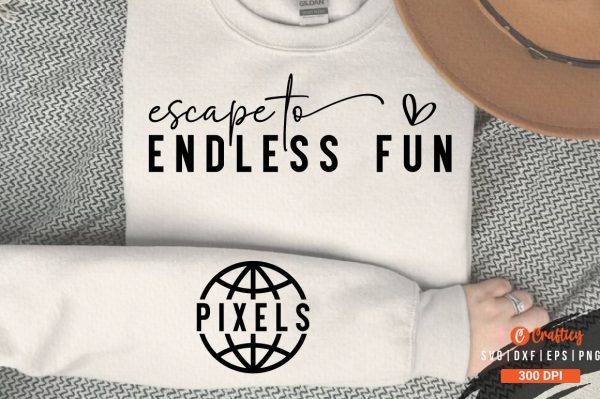 Escape to Endless Fun Sleeve SVG Design For Sale
