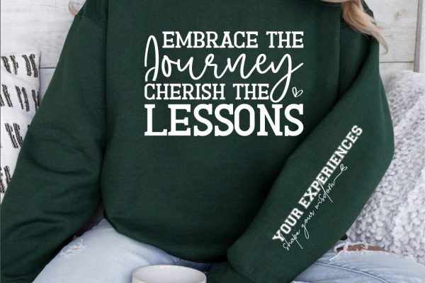 Embrace the journey, cherish the lessons Sleeve SVG Design Hot on Sale - Image 3