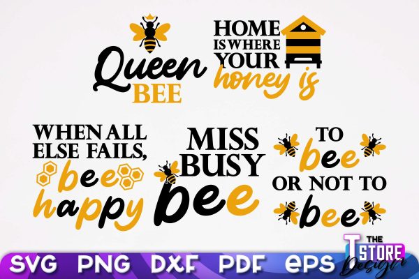 Bees SVG Design | Bees Quotes SVG Design | Honey SVG v.1 Cheap - Image 3