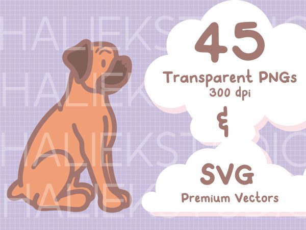 Cute Boxer Dog Color SVG and PNG Design Set Online Hot Sale - Image 4