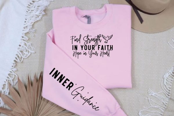 Find Strength in Your Faith Hope in Your Heart Sleeve SVG Design Online - Image 2
