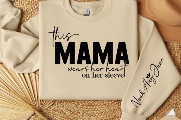 This Mama Wears Her Heart On Her Sleeve SVG Design Online - Image 2