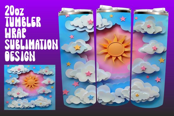 Serene Sunrise Tumbler Sublimation Artwork Online now
