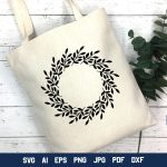 Floral Circle Frame, Leaves Round Monogram Frame. For Cheap - Image 3