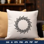 Floral Circle Frame, Leaves Round Monogram Frame. For Cheap - Image 2