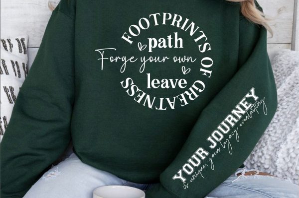 Forge your own path leave footprints of greatness Sleeve SVG Design Online Hot Sale - Image 3