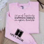 Let go of negativity happiness thrives in open hearts Sleeve SVG Design Sale - Image 2
