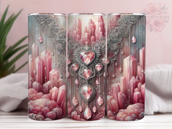 Pink Bling Glam 20oz Tumbler Wrap PNG, Digital Bling Glam Time Tumber Png, Straight & Tapered Tumbler Wrap, Instant Digital Download For Cheap