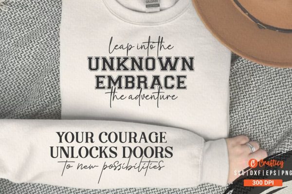 Leap into the unknown embrace the adventure Sleeve  SVG Cheap - Image 3
