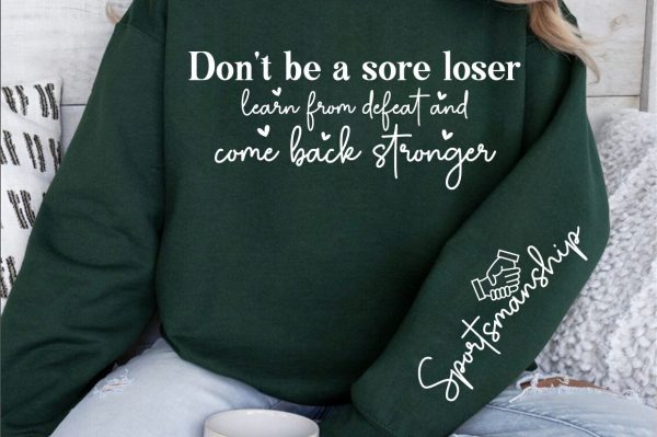 Don t be a sore loser learn from defeat Sleeve SVG Design Supply - Image 3