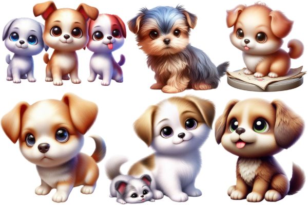 Cute and Funny Dog Breeds Clipart Bundle For Sale - Image 2