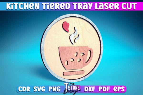 Kitchen Tiered Tray Laser Cut | Tiered Tray Laser Cut Design | CNC Files Sale - Image 2