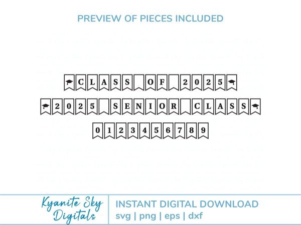 2 Banners: 2025 Senior Class, Class of 2025 graduation bunting SVG cut files, any year For Cheap - Image 2