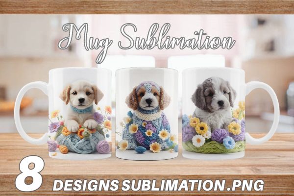 Mug Wrap Puppy Easter Embroidery Discount