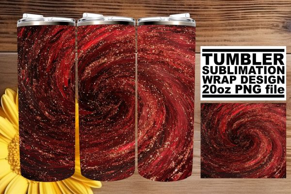 Radiant Red Glitter Sublimation Design for 20oz Tumblers Supply