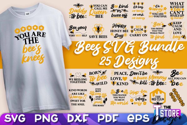 Bees SVG Design | Bees Quotes SVG Design | Honey SVG v.2 For Discount
