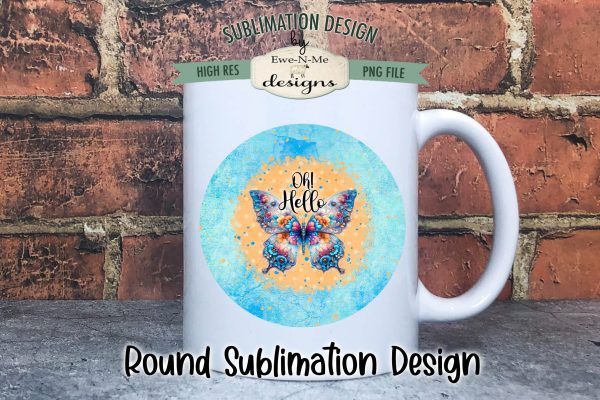 Oh Hello Butterfly Wind Spinner Sublimation Design Online Hot Sale - Image 3