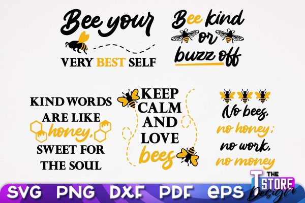Bees SVG Design | Bees Quotes SVG Design | Honey SVG v.2 For Discount - Image 5