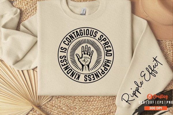 Kindness is contagious spread happiness Sleeve SVG Design Cheap