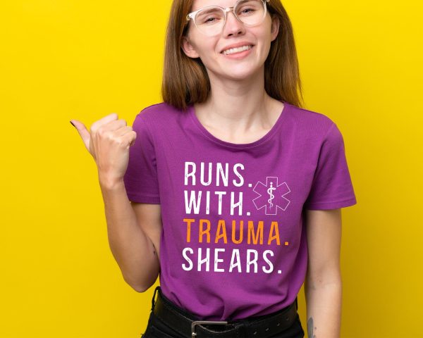 Runs With Trauma Shears EMT Svg, First Responder Gift, Paramedic, Medical Svg, Healthcare Svg, EMS svg, Svg Files for Cricut Silhouette on Sale - Image 4