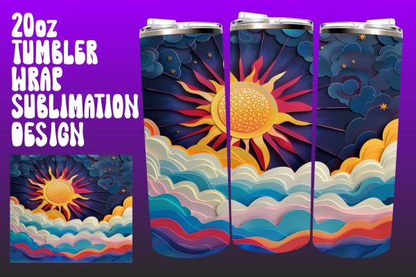 Golden Rays Tumbler Sublimation Designs Online Sale