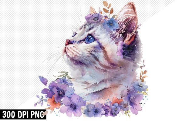 Cute Cat Clipart PNG Bundle For Sale - Image 5