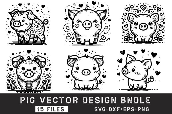 Pig with Bandana SVG Bundle Supply