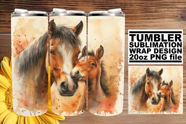 Adorable Watercolor Mom & Cub Tumbler: Mother s Embrace Supply