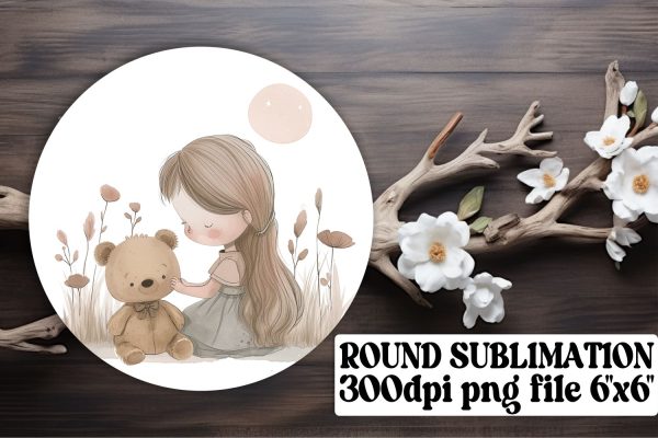 Boho Kids Circle Sublimation: Whimsical Imagery Hot on Sale
