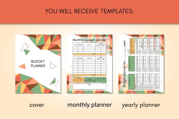 Budget Planner Book Templates PDF Printable Financial Plan EPS Vector Personal Finance Tracker Supply - Image 2