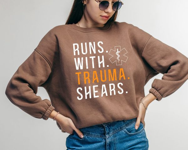 Runs With Trauma Shears EMT Svg, First Responder Gift, Paramedic, Medical Svg, Healthcare Svg, EMS svg, Svg Files for Cricut Silhouette on Sale - Image 2