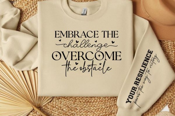 Embrace the challenge overcome the obstacle Sleeve SVG Design Online Sale - Image 2