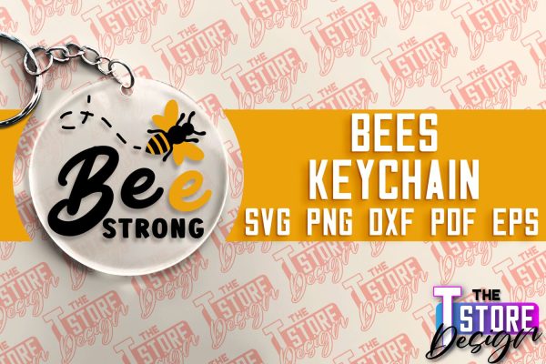 Bees Keychain Design | Keychain Laser Cut Design | CNC File Hot on Sale - Image 5