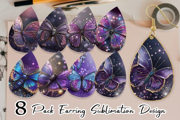Earring Butterfly Glitter Online Sale