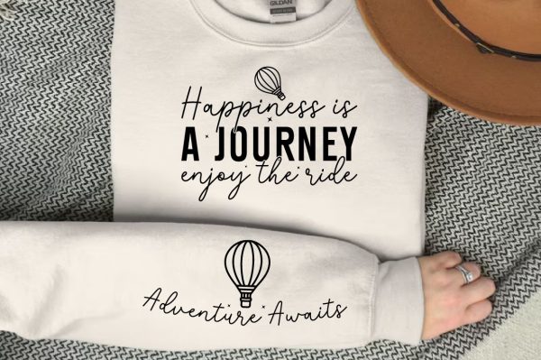 Happiness is a journey enjoy the ride Sleeve SVG Design Fashion - Image 3