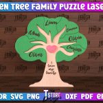 Wooden Tree Family Puzzle Laser Cut | Family Puzzle Design | CNC File Cheap - Image 2