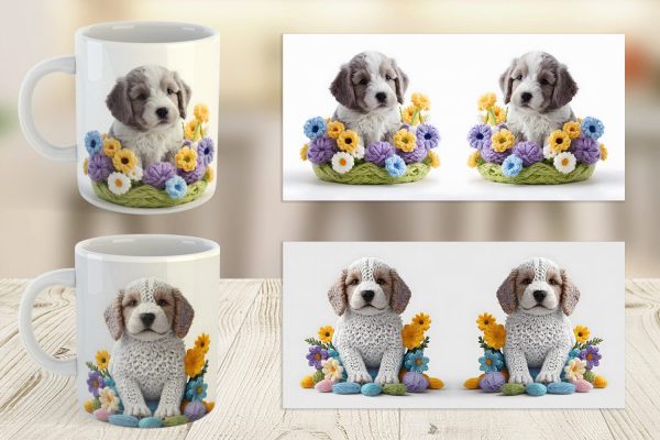 Mug Wrap Puppy Easter Embroidery Discount - Image 4
