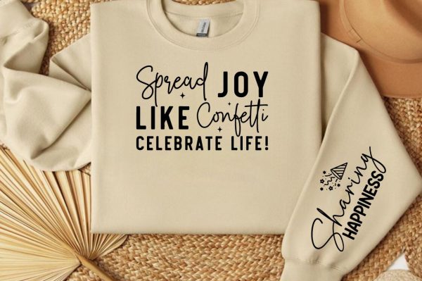 Spread Joy Like Confetti Celebrate Life! Sleeve SVG Design For Sale - Image 3