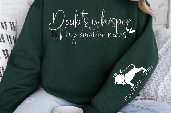 Doubts whisper my ambition roars  Sleeve SVG Design Online Hot Sale - Image 3