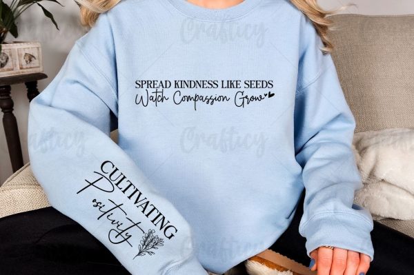 Spread Kindness Like Seeds Watch Compassion Grow Sleeve SVG Design For Sale - Image 2