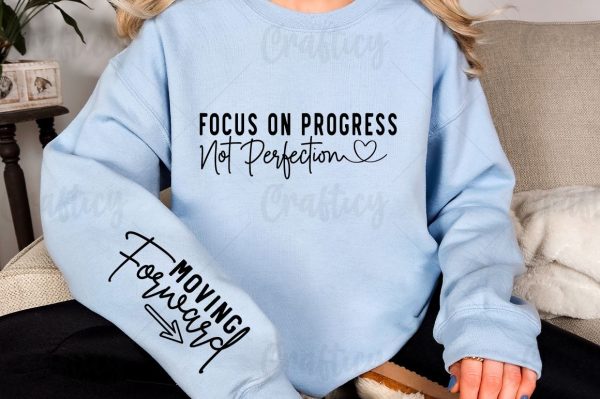 Focus on Progress Not Perfection Sleeve SVG Design Cheap - Image 2