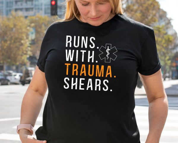 Runs With Trauma Shears EMT Svg, First Responder Gift, Paramedic, Medical Svg, Healthcare Svg, EMS svg, Svg Files for Cricut Silhouette on Sale - Image 3
