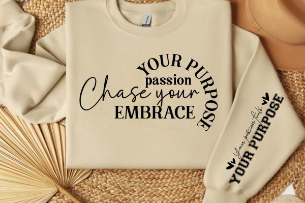 Chase your passion embrace your purpose Sleeve SVG Design on Sale - Image 2