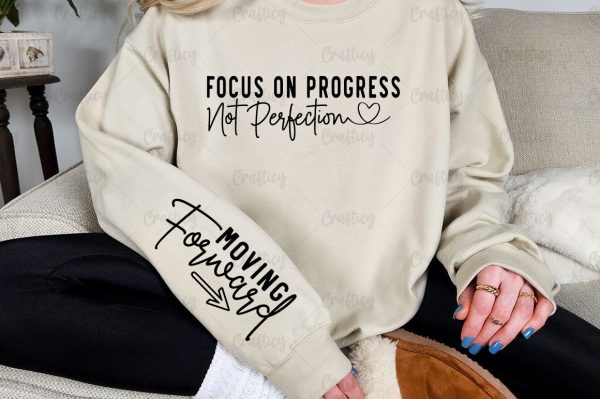 Focus on Progress Not Perfection Sleeve SVG Design Cheap