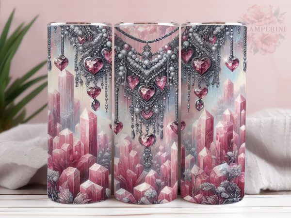 Pink Bling Glam 20oz Tumbler Wrap PNG, Digital Bling Glam Time Tumber Png, Straight & Tapered Tumbler Wrap, Instant Digital Download Sale