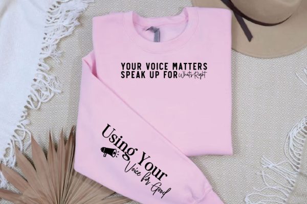 Your Voice Matters Speak Up for What s Right Sleeve SVG Design on Sale - Image 2
