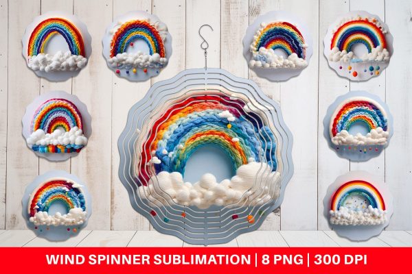 Wind Spinner Rainbow Embroidery Online