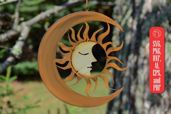 laser cut Sun and Moon SVG cut file Hot on Sale