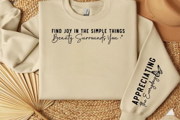 Find Joy in the Simple Things Beauty Surrounds You Sleeve SVG Design For Cheap - Image 3