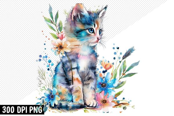 Cute Cat Clipart PNG Bundle For Sale - Image 4